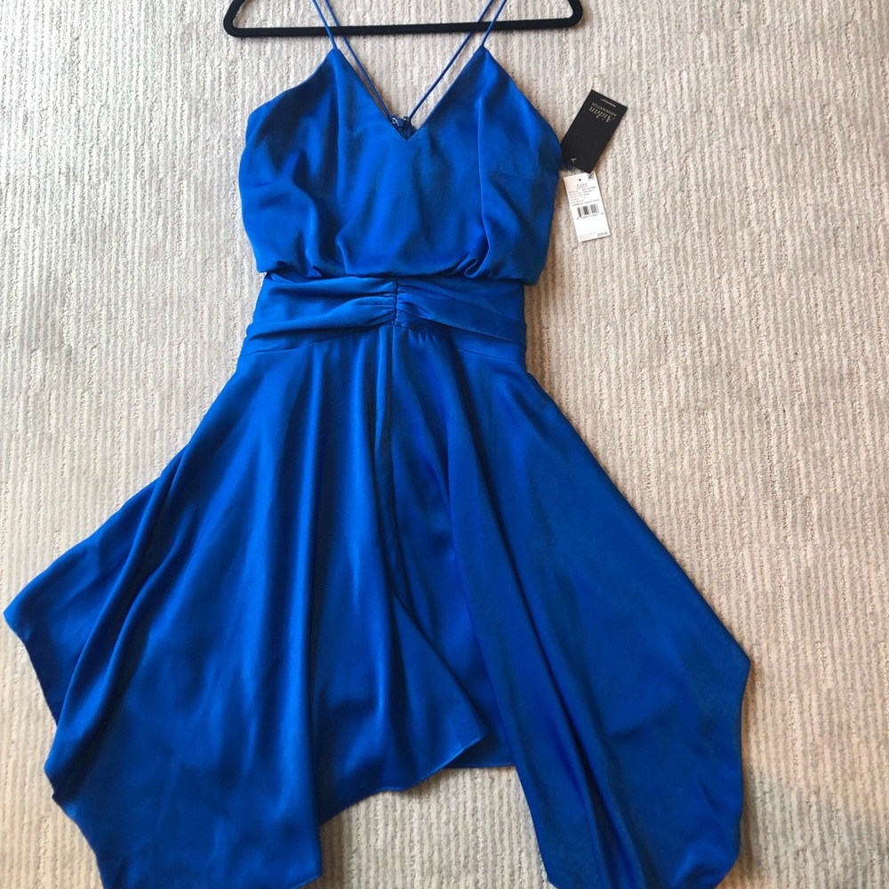 Aidan mattox blue midi dress